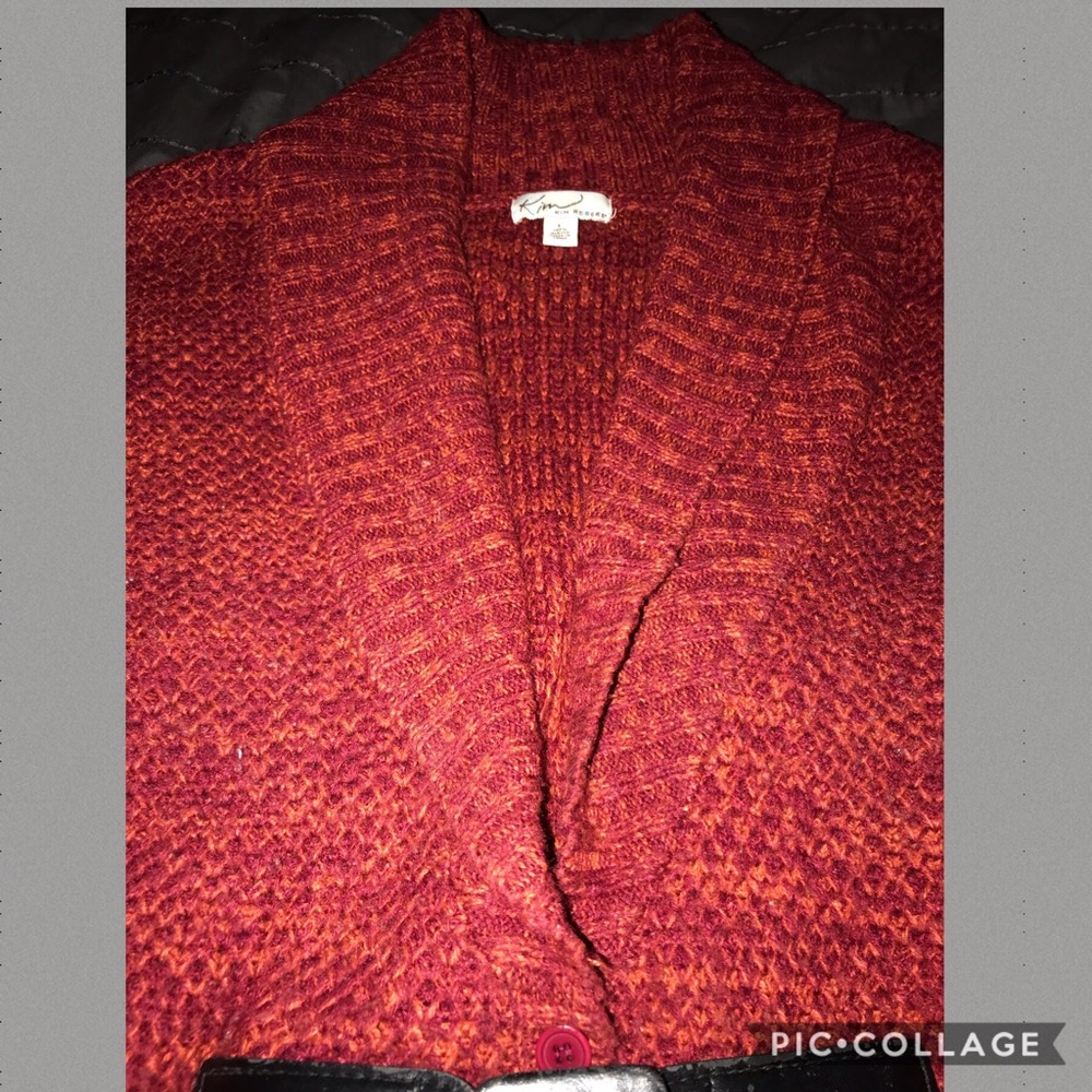 Red Cardigan Sweater by Kim Rogers